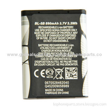 Well Tested Li-ion Battery BL-5B for Nokia, Good Quality with Good Warranty